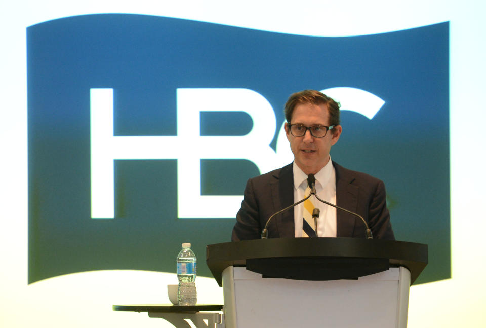 TORONTO, ON - JUNE 19: Richard Baker , Govenor and CEO of HBC speaks at the first annual general metting at the Exchange Tower.        (Vince Talotta/Toronto Star via Getty Images)