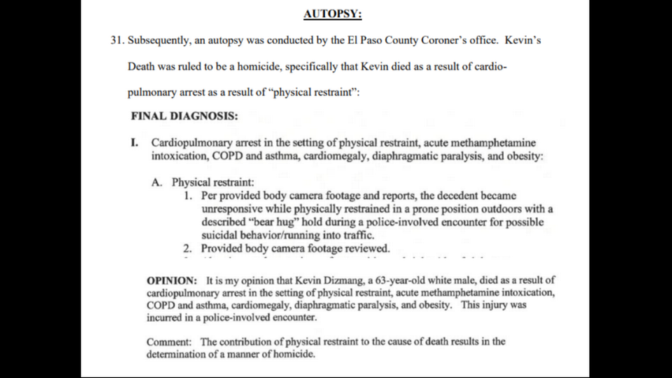 Autopsy findings. Complaint