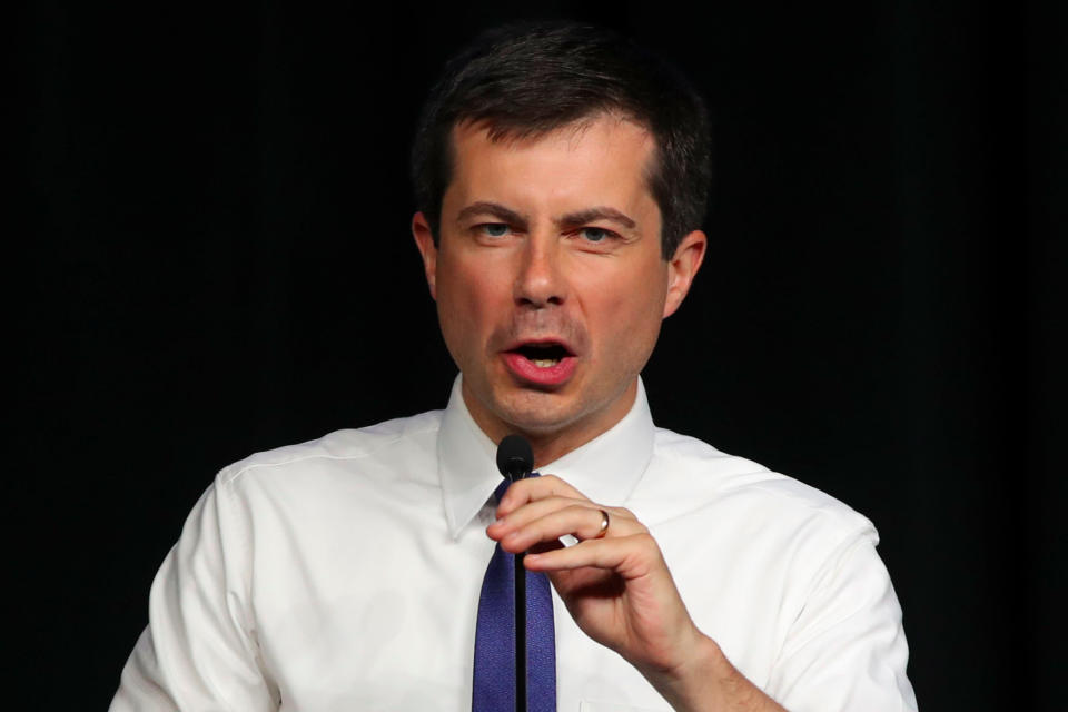 Buttigieg speaks in Richmond, Va., on Saturday. (Photo: Dan Currier/Richmond Times-Dispatch via AP)