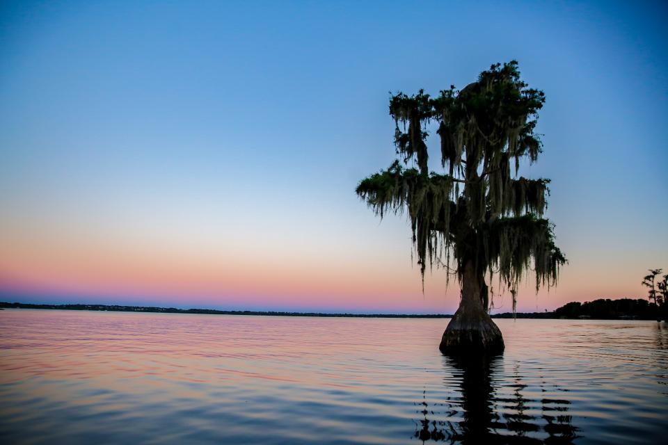 Sunset over Lake Minneloa in Lake County