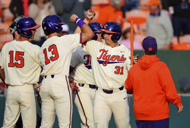 Clemson celebrated hitting three home runs in the best way