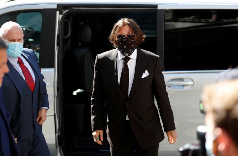 El actor Johnny Depp llega al Tribunal Superior de Londres