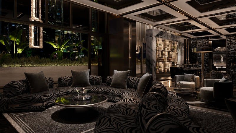 The Lounge Bar at 888 Brickell by Dolce&Gabbana and JDS Development will be one of several restaurants and bars at the Miami hybrid condo hotel. It is the Italian fashion house's first real estate project in the United States. Image courtesy of JDS Development Group