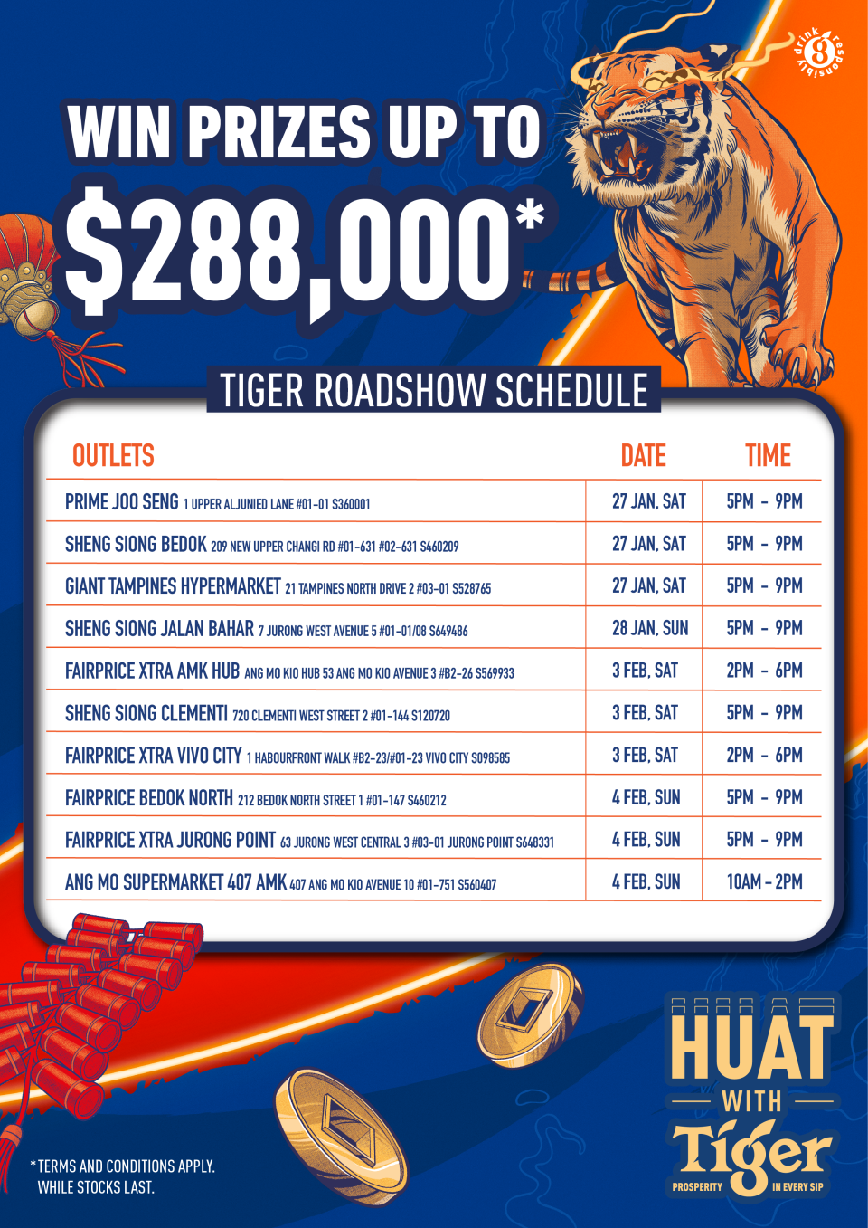 Tiger Beer Roadshow schedule (Photo: Tiger)