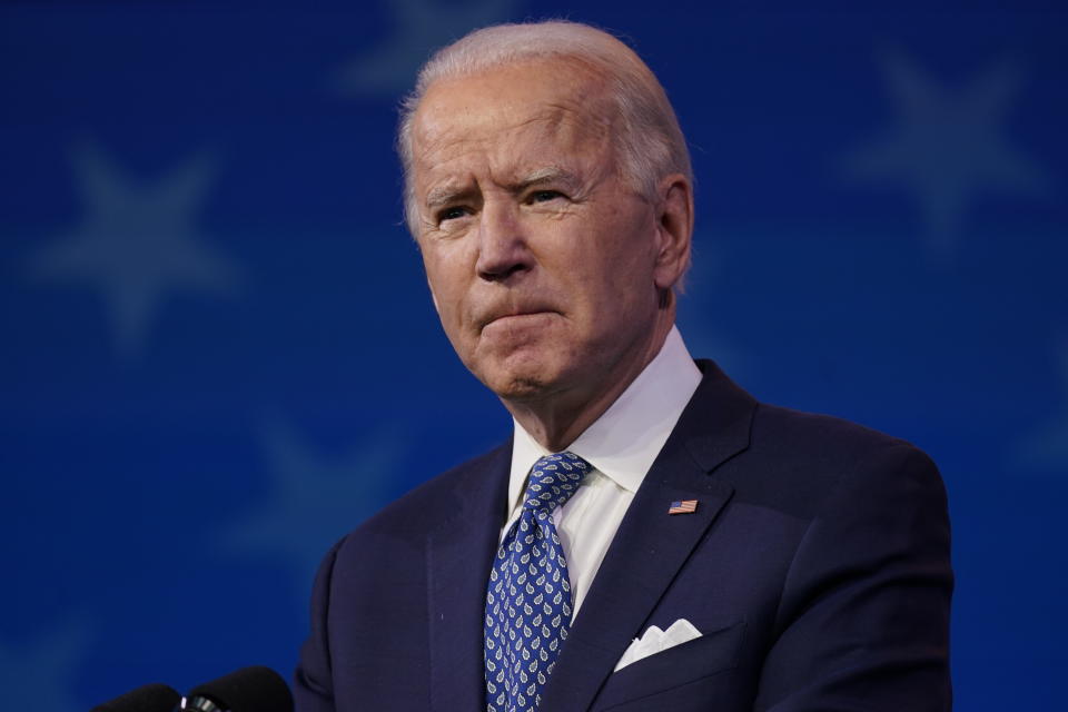 President-elect Joe Biden speaks at The Queen Theater in Wilmington, Del., Tuesday, Dec 22, 2020. (AP Photo/Carolyn Kaster)