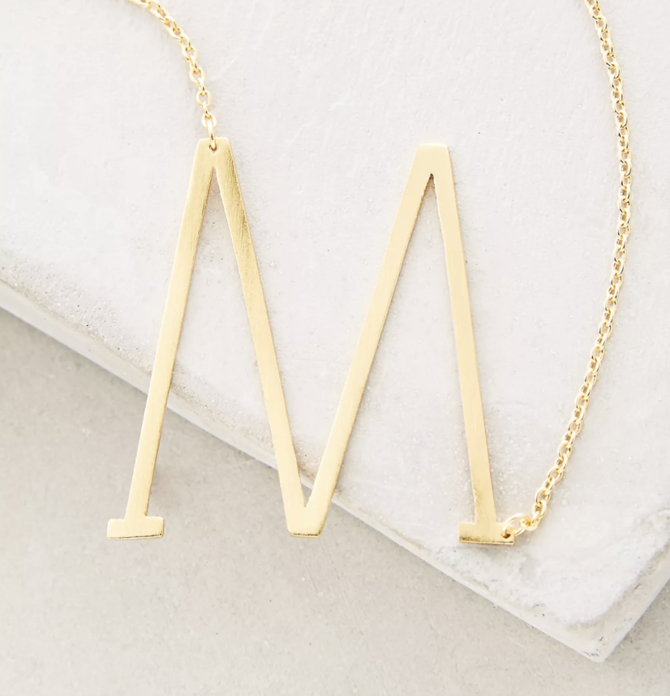 4) Block Letter Monogram Necklace