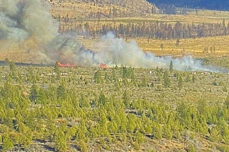 A fire was reported Tuesday afternoon just east of the community of Lake Shastina.