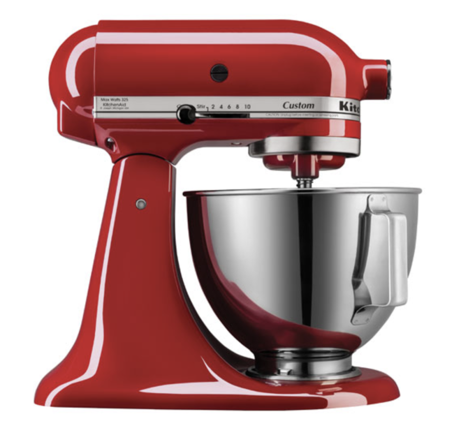 KitchenAid Custom Stand Mixer in red with silver bowl (Photo via Best Buy)