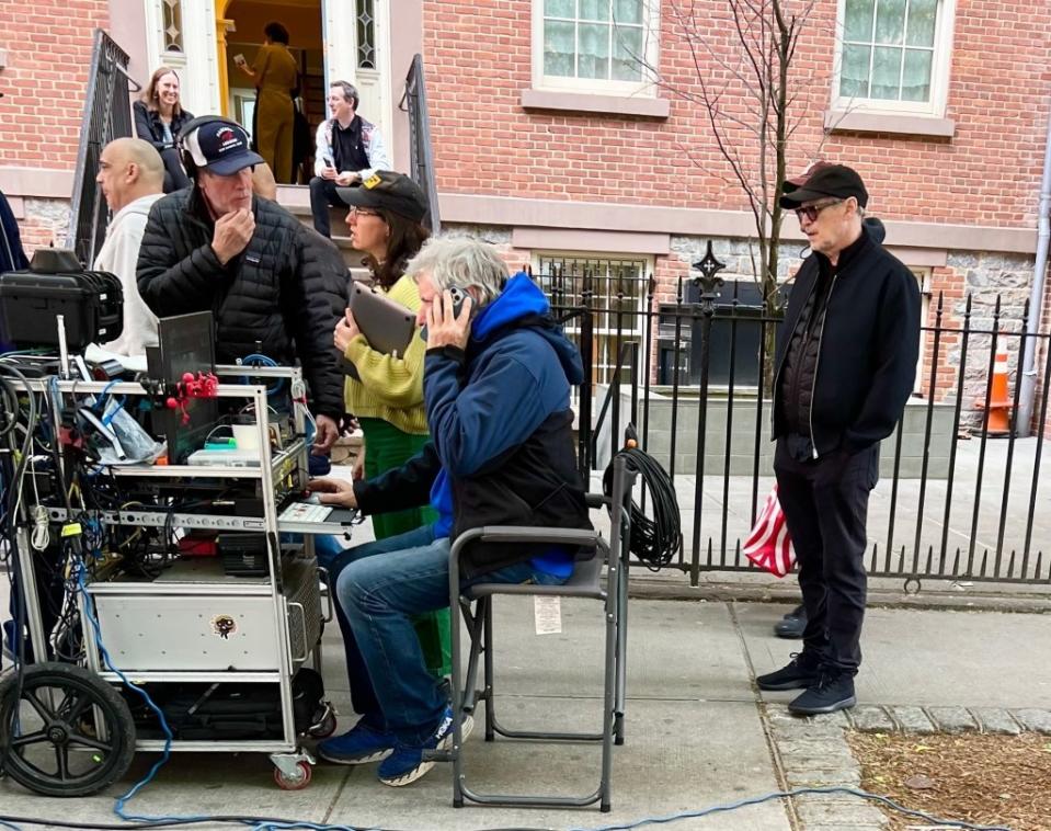 The Boardwalk Empire star was pictured walking by a film crew in Soho. BrosNYC / BACKGRID