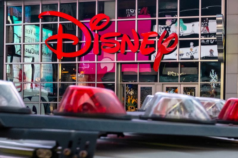 FILE PHOTO: FILE PHOTO: The logo of the Times Square Disney store is seen in Times Square, New York City,