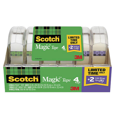 Scotch Magic Tape w/ Refillable Dispenser,  3/4 