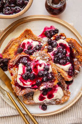 Brioche French Toast With Blueberry Compote And Crème Fraîche