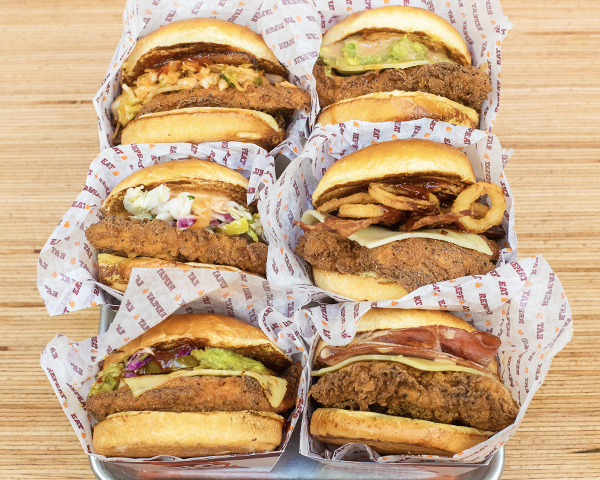Fried Chicken Sandwiches at Shaquille O'Neal's Big Chicken fast-casual restaurant chain.