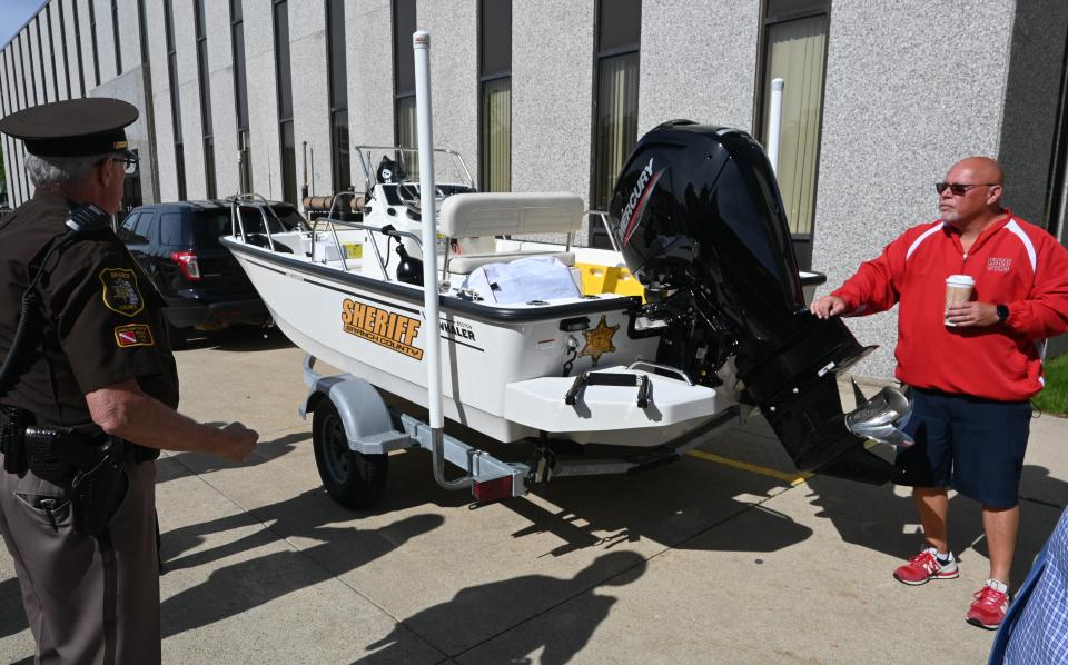 This new Boston Whaler Marine Patrol boat is in use, but it will be August and October before the other two new boats are delivered.