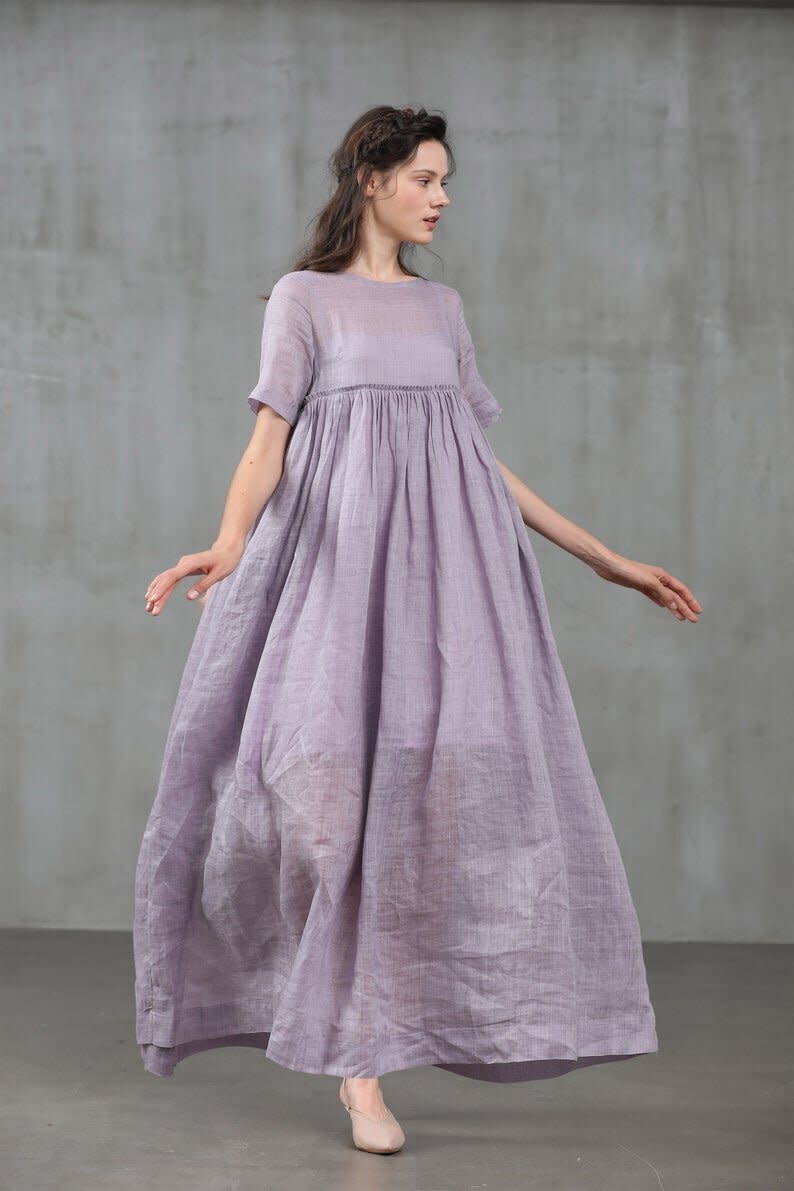 <a href="https://www.etsy.com/listing/718140180/empired-linen-dress-soft-lilac-dress" target="_blank" rel="noopener noreferrer"><strong>Get the empire linen dress from Etsy, $119</strong></a>