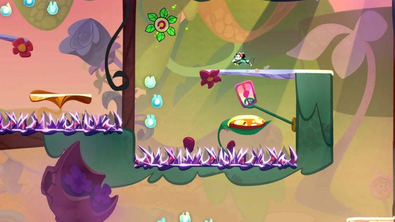 A screenshot shows Minnie running across a platform near spikes. 