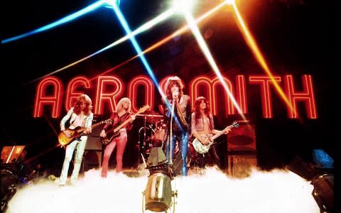 Aerosmith in 1974 - Credit: rex