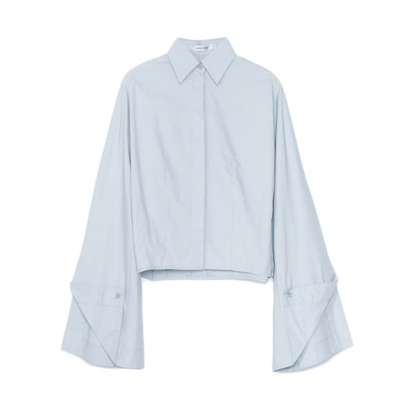 <a rel="nofollow noopener" href="https://genuine-people.com/collections/new-arrivals/products/cotton-bell-sleeve-button-down-blouse-in-light-blue?variant=44566027401" target="_blank" data-ylk="slk:Cotton Bell-Sleeve Button Down Blouse, Genuine People, $85;elm:context_link;itc:0;sec:content-canvas" class="link ">Cotton Bell-Sleeve Button Down Blouse, Genuine People, $85</a><p> <strong>Related Articles</strong> <ul> <li><a rel="nofollow noopener" href="http://thezoereport.com/fashion/style-tips/box-of-style-ways-to-wear-cape-trend/?utm_source=yahoo&utm_medium=syndication" target="_blank" data-ylk="slk:The Key Styling Piece Your Wardrobe Needs;elm:context_link;itc:0;sec:content-canvas" class="link ">The Key Styling Piece Your Wardrobe Needs</a></li><li><a rel="nofollow noopener" href="http://thezoereport.com/entertainment/celebrities/kim-kardashian-car-burglary-break-in/?utm_source=yahoo&utm_medium=syndication" target="_blank" data-ylk="slk:Kim Kardashian West Was Reportedly The Victim Of A Burglary;elm:context_link;itc:0;sec:content-canvas" class="link ">Kim Kardashian West Was Reportedly The Victim Of A Burglary</a></li><li><a rel="nofollow noopener" href="http://thezoereport.com/entertainment/culture/kendall-jenner-with-blake-griffins-friends/?utm_source=yahoo&utm_medium=syndication" target="_blank" data-ylk="slk:Kendall Jenner Was The Cutest Cheerleader For Her New Beau Last Night;elm:context_link;itc:0;sec:content-canvas" class="link ">Kendall Jenner Was The Cutest Cheerleader For Her New Beau Last Night</a></li> </ul> </p>