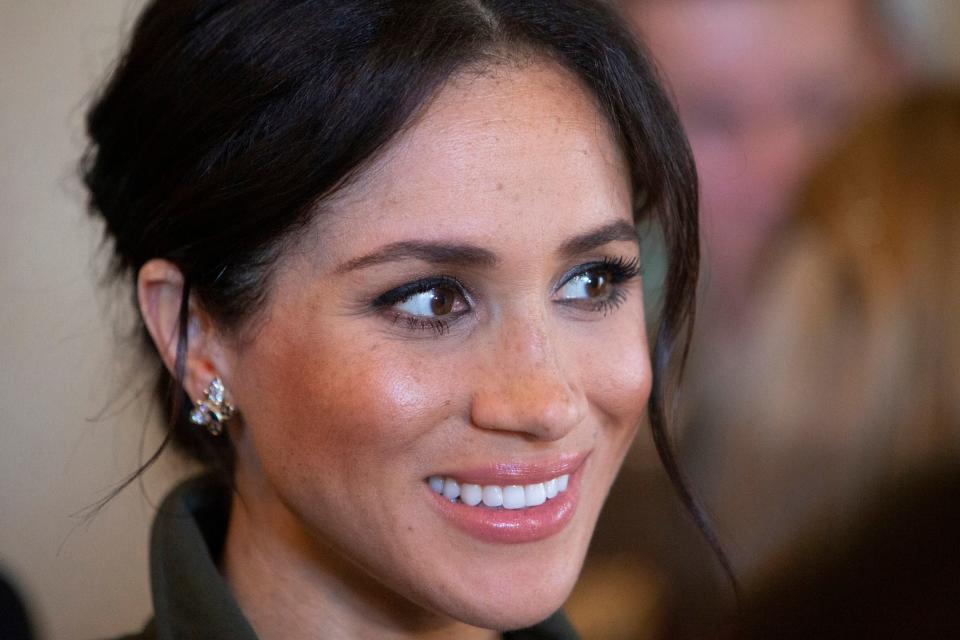 The Duchess of Sussex wore a pair of butterfly earrings once owned by Princess Diana on the royal tour of Australia [Photo: Getty]