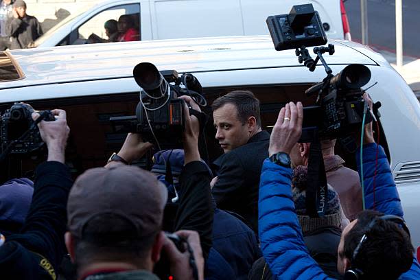 Paralympian athlete Oscar Pistorius, convicted of the murder of his girlfriend Reeva Steenkamp (AFP via Getty Images)