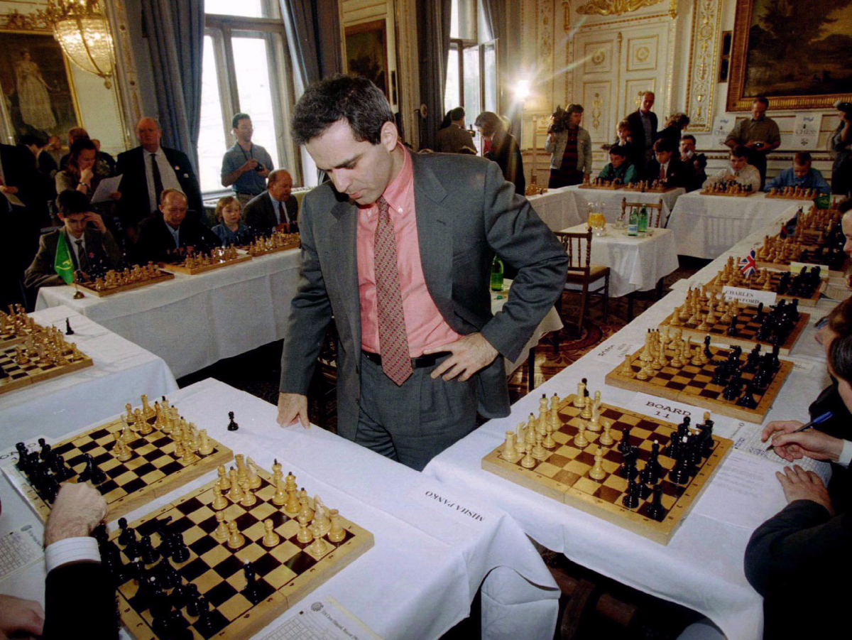 Garry Kasparov in action during match vs the IBM supercomputer