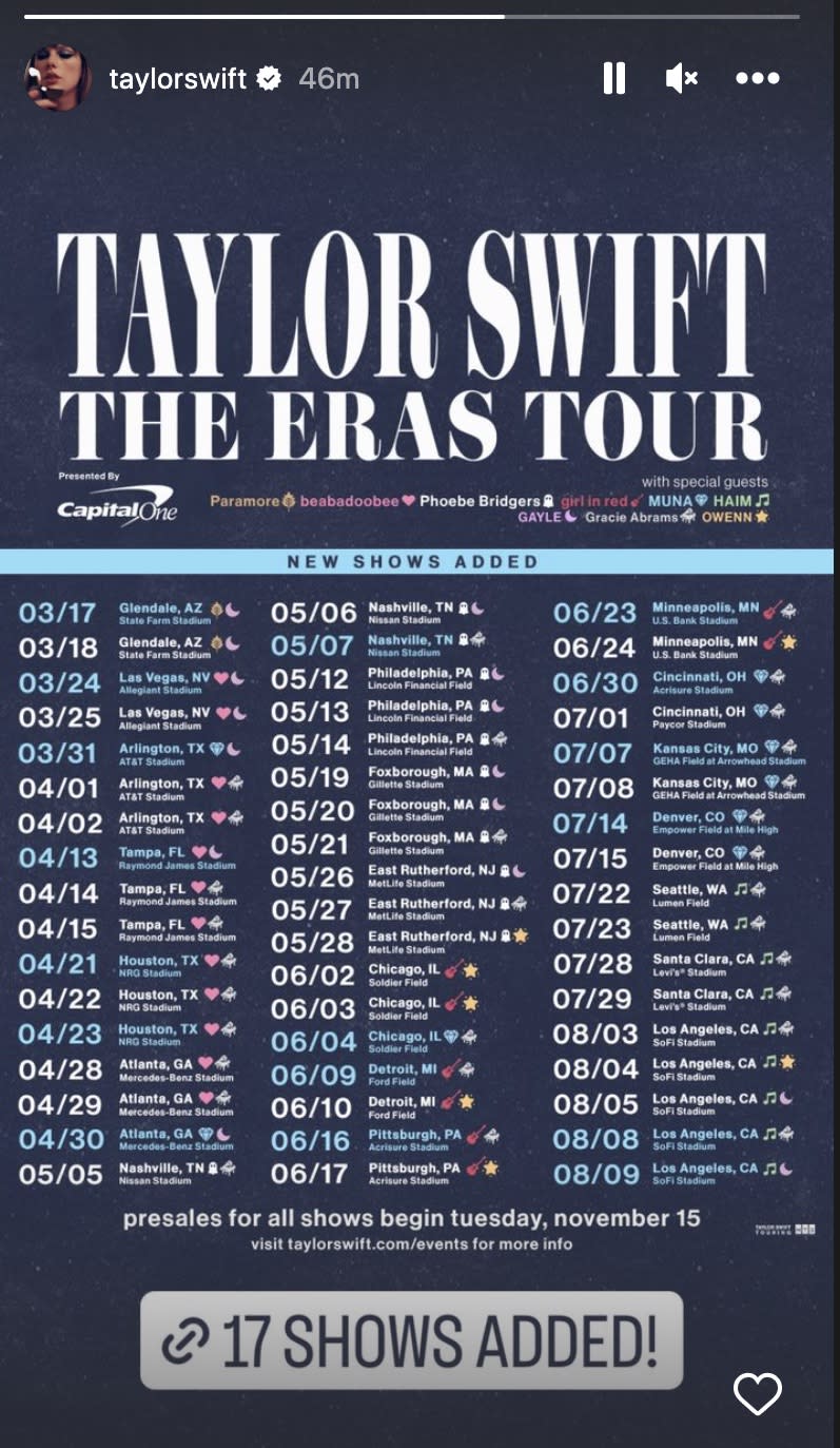 eras world tour song list