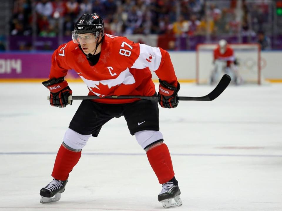 Two-time Olympic gold medallist Sidney Crosby was one of the players named to Canada's initial roster for the 2022 Olympic Games in Beijing. (Matt Slocum/The Associated Press - image credit)