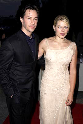 Keanu Reeves and Amanda De Cadenet at the LA premiere of Paramount's Hardball