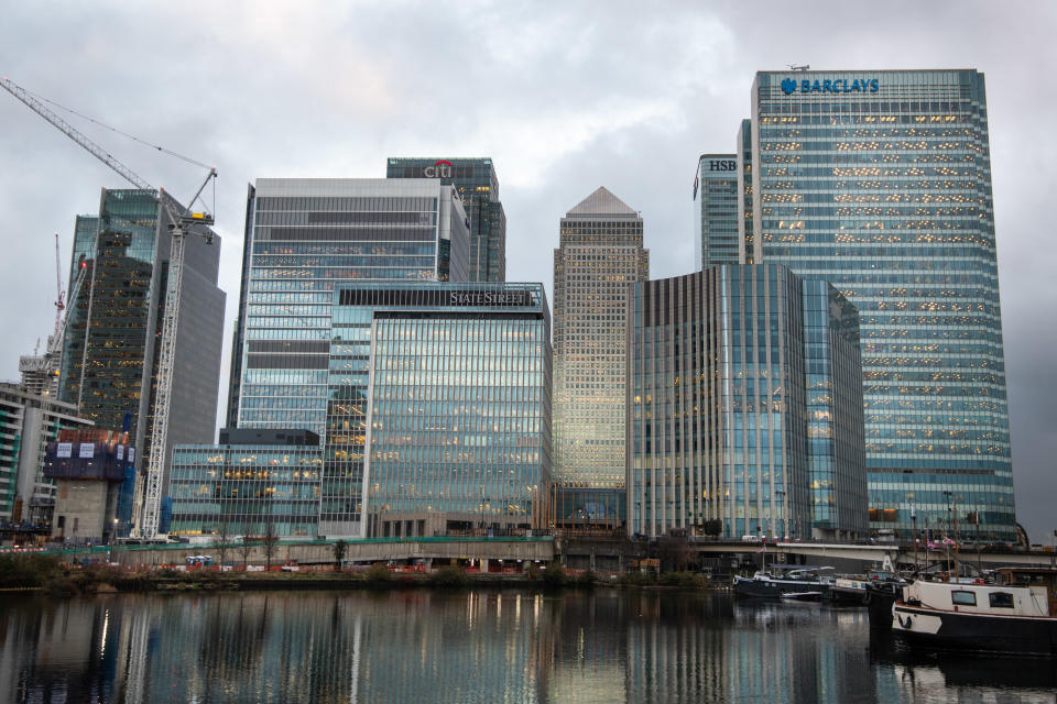 The London headquarters various banks, including Citi, HSBC and Barclays, at Canary Wharf in east London. Many banks are moving assets from London to other EU cities in the face of uncertainty over Brexit. Picture date: Monday December 3, 2018. Photo credit should read: Matt Crossick/ EMPICS Entertainment.