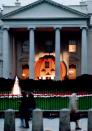 <p><strong><em>Who was the first First Lady to decorate the White House to celebrate Halloween?</em></strong></p><p><strong>Answer: </strong>Mamie Eisenhower in 1958. (This 17-x-21-foot jack-'o-lantern is from 1993's decor!)</p>