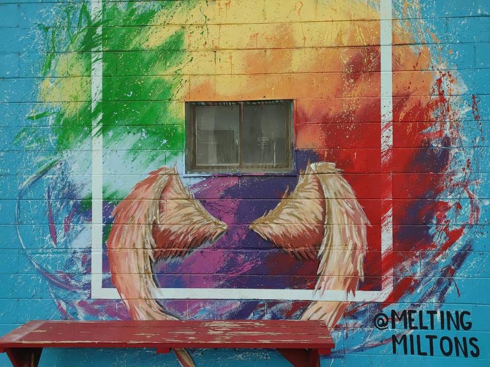 Photograph yourself with wings at Uptown Shopping Center, which features art by local artists in its alleyways, part of an effort to create and arts district and encourage visitors to the iconic Richland retail hub.