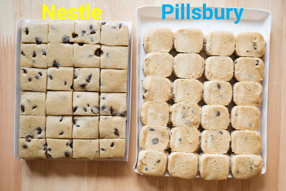 Nestle vs. Pillsbury pre cut cookie dough right out of packaging _edited 1