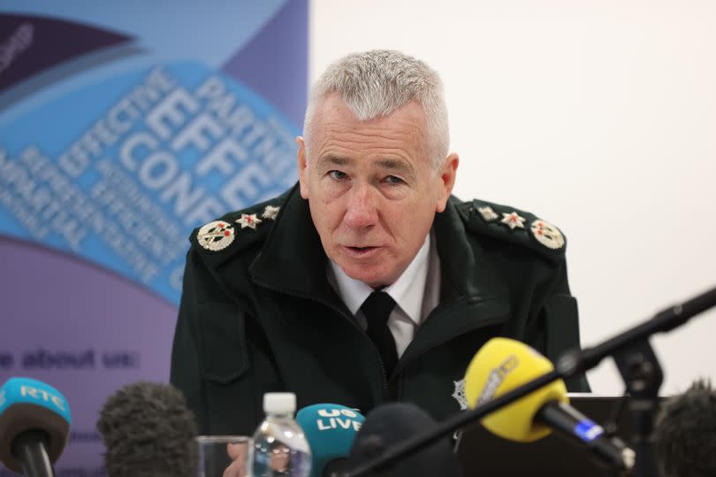 PSNI Chief Constable Jon Boutcher speaking to the media during a press conference in Belfast