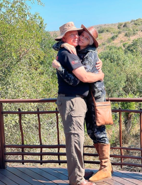 Princess Charlene and Prince Albert hugging