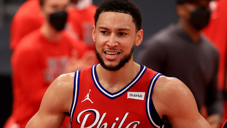 Ben Simmons has not played a game this season after requesting a trade from the Philadelphia 76ers. (Photo by Mike Ehrmann/Getty Images)