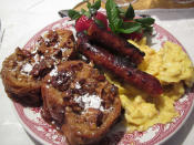 <b>Alabama: Pecan Praline French Toast</b> French bread and praline sauce have ranked this breakfast from Kate Shepard House one of “Alabama's dishes to eat before you die."<br> <br> (Image courtesy <a href="http://www.flickr.com/photos/yellojkt/7324603710/" rel="nofollow noopener" target="_blank" data-ylk="slk:Yellowjkt/Flickr;elm:context_link;itc:0;sec:content-canvas" class="link ">Yellowjkt/Flickr</a>)