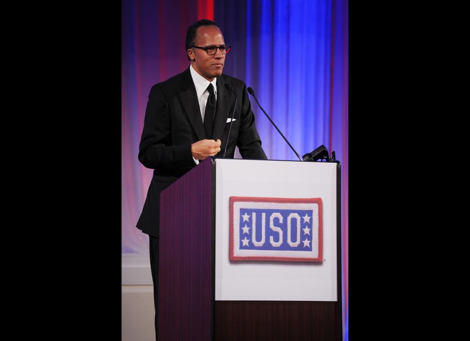 NEW YORK, NY - DECEMBER 09:  NBC Weekend Nightly News anchor Lester Holt speaks onstage at the 49th USO Armed Forces Gala & Gold Medal Dinner to Honor Military Heroes and Volunteers at 583 Park Avenue on December 9, 2010 in New York City.  (Photo by Bryan Bedder/Getty Images for USO of Metropolitan New York)