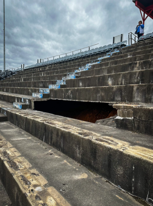 Possible 'moonshine cave' discovered under North Wilkesboro Speedway stands, Speedway Motorsports officials say (credit: North Wilkesboro Speedway)