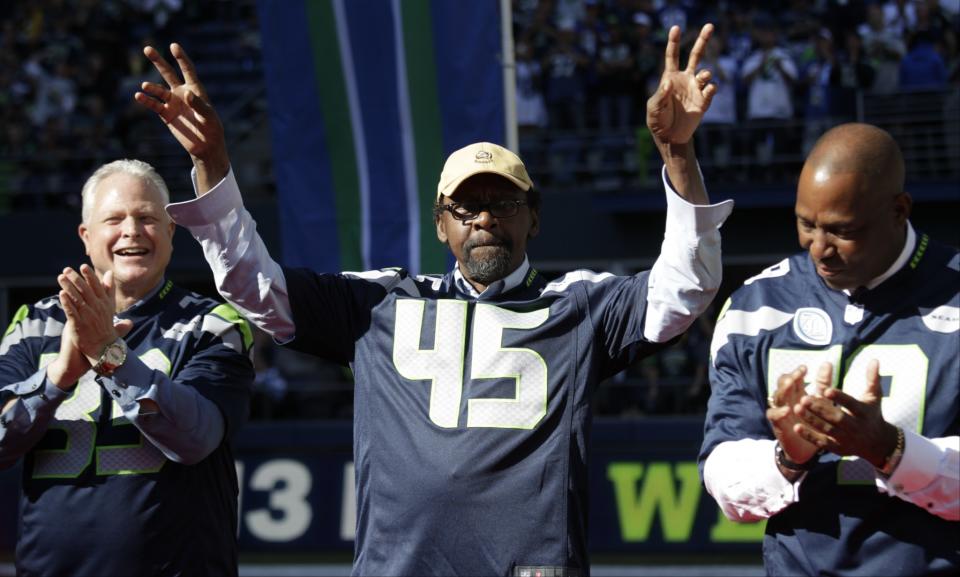 Kenny Easley (45) will be inducted to the Pro Football Hall of Fame on Saturday. (AP)