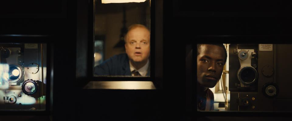 Toby Jones and Micheal Ward in the film "Empire of Light."