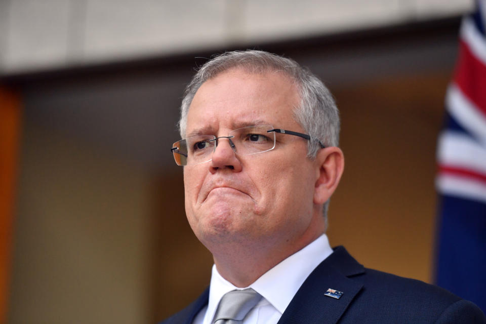 Prime Minister Scott Morrison addresses the media Wednesday. Source: AAP