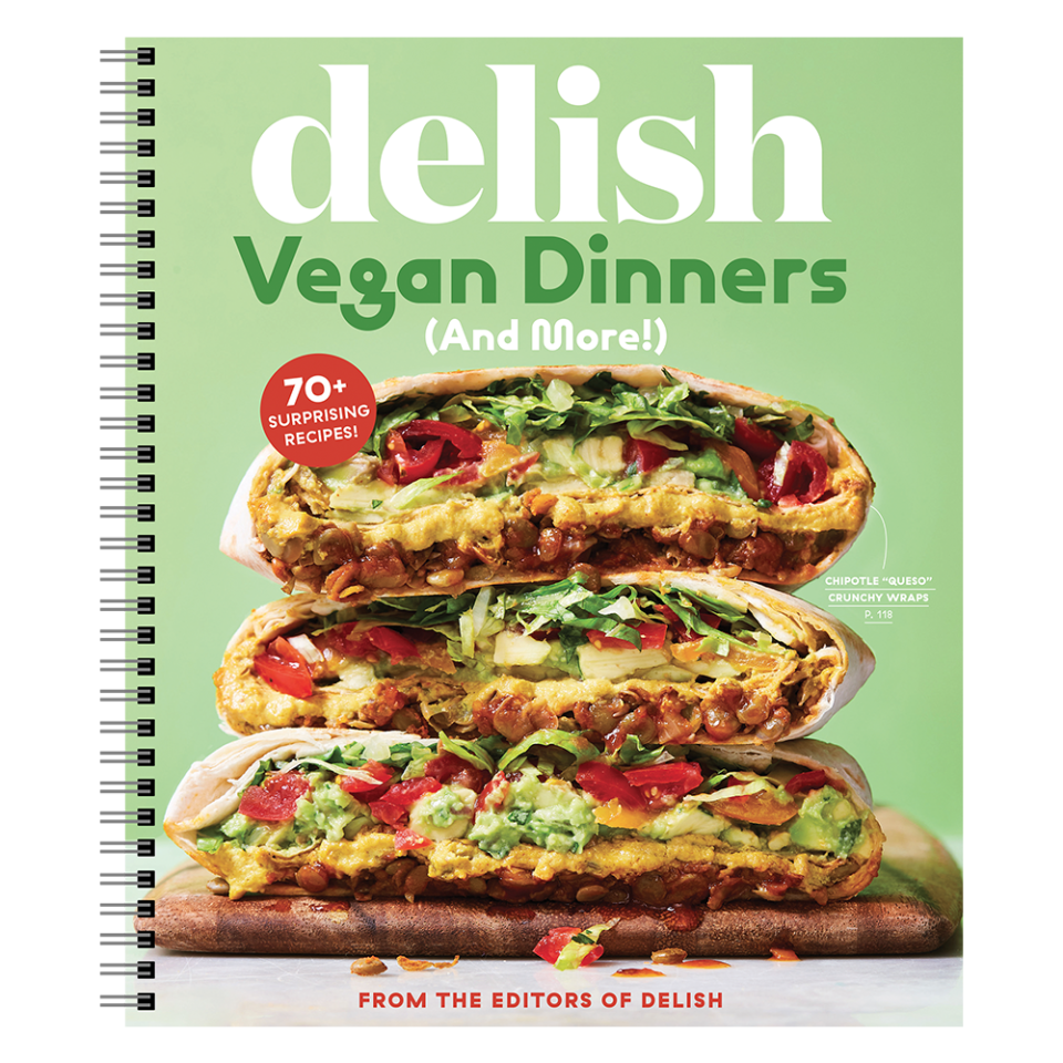 <p>Delish Shop</p><p><strong>$25.95</strong></p><p><a href="https://store.delish.com/delish-vegan-dinners.html?source=Vegan-ed-product_slide-g24436759" rel="nofollow noopener" target="_blank" data-ylk="slk:Shop Now;elm:context_link;itc:0;sec:content-canvas" class="link ">Shop Now</a></p><p>A new kind of vegan eating is here! We couldn’t not include our very own wonderful vegan cookbook on this list. Whether you’re a lifelong vegan, a curious omnivore, or looking for healthy recipe ideas for meatless Mondays, you’ll discover amazing weeknight dinners, colorful salads, plant-based spins on comfort classics, and much more in <em><strong><a href="https://store.delish.com/delish-vegan-dinners.html?source=Vegan-ed-product_slide-g24436759" rel="nofollow noopener" target="_blank" data-ylk="slk:Delish Vegan Dinners;elm:context_link;itc:0;sec:content-canvas" class="link ">Delish Vegan Dinners</a></strong></em>.</p>