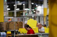 Cyber Monday operations at Amazon fulfillment center in Robbinsville New Jersey