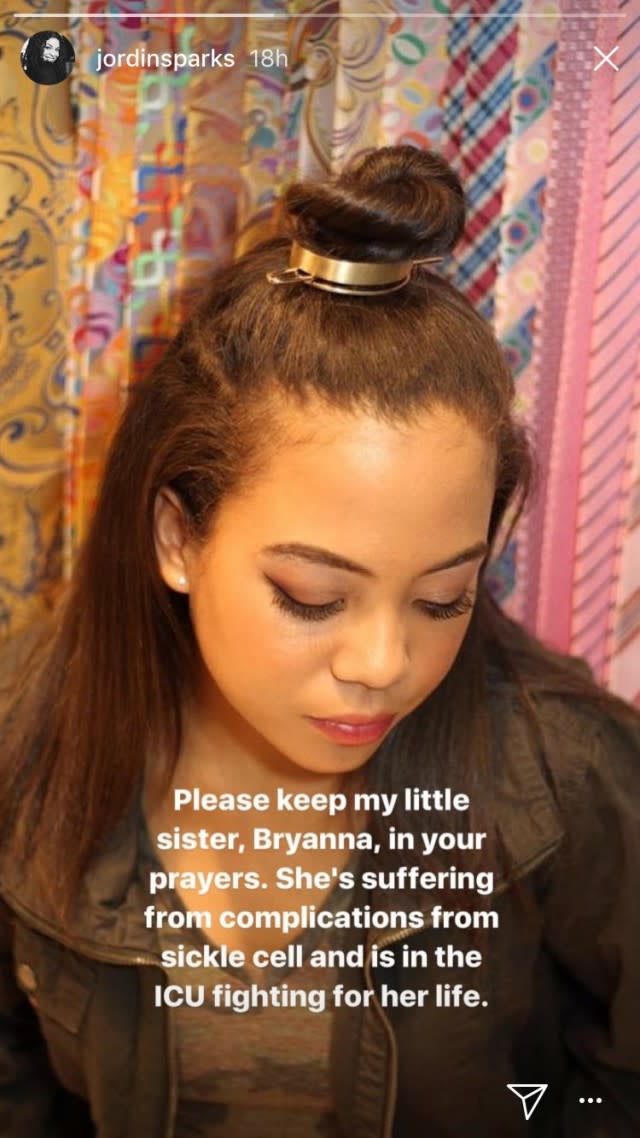 The 28-year-old singer asked fans to pray for her sister last Thursday.