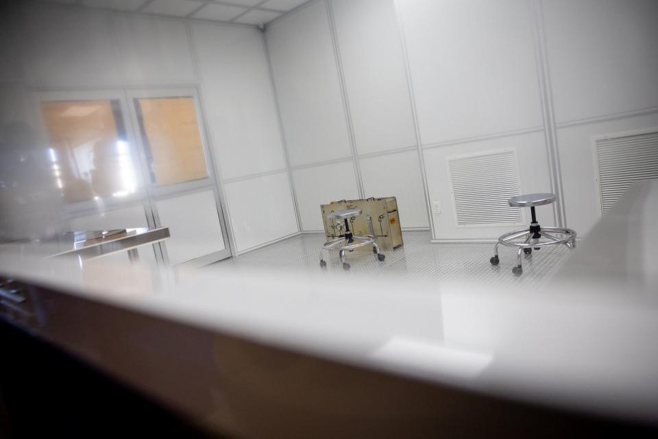 A cleanroom at Dugway Proving Grounds is pictured on Thursday. NASA and military personnel are preparing for the Sept. 24 reentry of the sample return capsule from the OSIRIS-REx spacecraft, which collected samples from the asteroid Bennu.