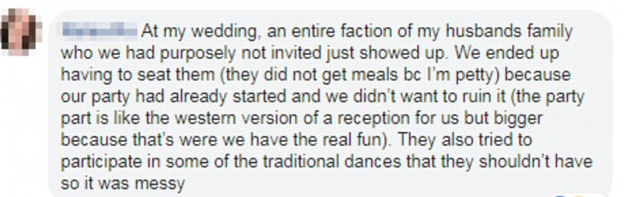 The bride shared her wedding disaster in a Facebook thread. [Photo: Facebook]life