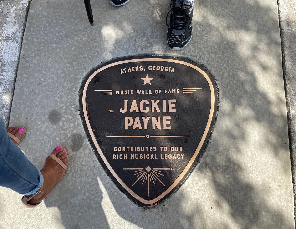 R&B artist Jackie Payne's Athens Music Walk of Fame plaque in downtown Athens, Ga. on Wednesday, Oct. 4, 2023.