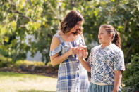 <p>Mandy Moore as Rebecca and Mackenzie Hancsicsak as Kate in NBC’s <i>This Is Us</i>.<br>(Photo: Ron Batzdorff/NBC) </p>