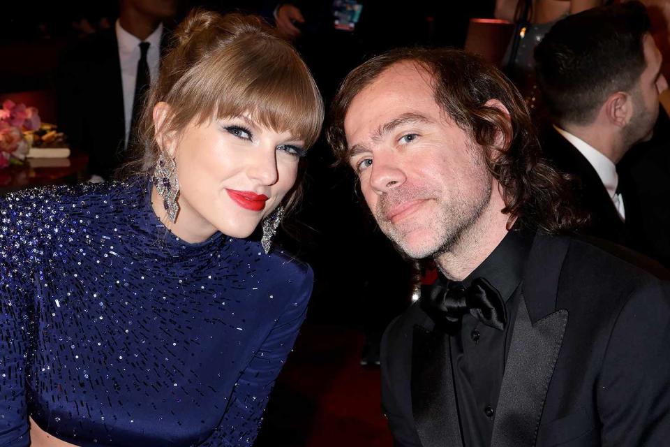 <p>Francis Specker/CBS via Getty</p>  Taylor Swift (left) and Aaron Dessner at the 2023 Grammys