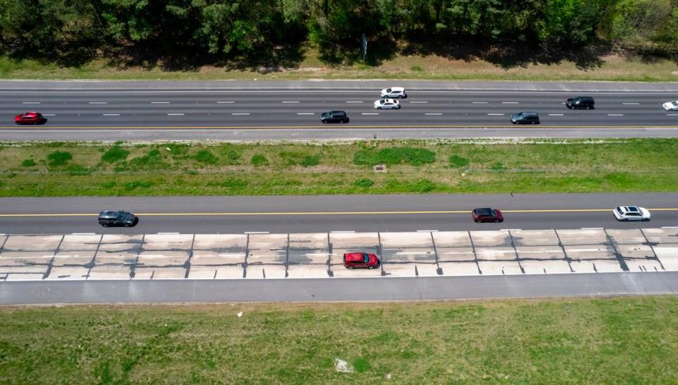 Crowder Construction of Charlotte will return in May to finish putting down asphalt on the exposed concrete sections of Interstate 40 between Cary and Raleigh.